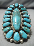 Best Vintage Native American Navajo Cluster Justin Wilson Sr Sterling Silver Ring Old-Nativo Arts