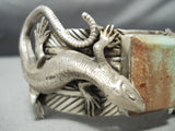 Lizard Navajo Native American Jewelry Royston Turquoise Sterling Silver Bracelet-Nativo Arts