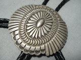 Important Mary Morgan Vintage Native American Navajo Intricate Sterling Silver Bolo Tie-Nativo Arts