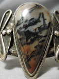 Best Vintage Native American Navajo Petrified Wood Sterling Silver Bracelet Old-Nativo Arts