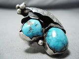 Yazzie Vintage Native American Navajo Morenci Turquoise Sterling Silver Ring Old-Nativo Arts