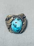 Captivating Vintage Native American Navajo Blue Diamond Turquoise Sterling Silver Ring-Nativo Arts