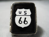 Important Cal Desson Navajo Route 66 Sterling Silver Native American Ring-Nativo Arts