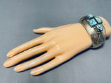 Important Vintage Native American Navajo Spiderweb Turquoise Sterling Silver Bracelet-Nativo Arts