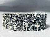 One Of The Most Unique Ever Vintage Native American Zuni Sterling Silver Cross Bracelet-Nativo Arts