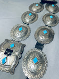 611 Gram Vintage Native American Navajo Turquoise Sterling Silver Concho Belt-Nativo Arts