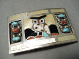 Important Vintage Native American Zuni Filbert Gasper Turquoise Sterling Silver Buckle Old-Nativo Arts