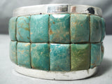 Monster Native American Rectangular Green Turquoise Sterling Silver Bracelet-Nativo Arts