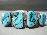 Marvelous Tom Frnacisco Vintage Native American Navajo Turquoise Sterling Silver Bracelet-Nativo Arts