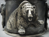 Magnificent Huge Bear Cuff Sterling Silver Bracelet Old-Nativo Arts