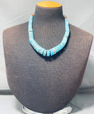 The Chunkiest Turquoise Heishi Vintage Native American Navajo Sterling Silver Necklace Old-Nativo Arts
