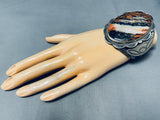 One Of Best Ever Vintage Native American Navajo Museum Petrified Wood Sterling Silver Bracelet-Nativo Arts