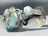 Highly Detailed Vintage Native American Navajo Rare Turquoise Sterling Silver Bracelet-Nativo Arts