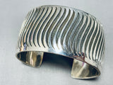 Long Wave Native American Navajo Sterling Silver Snake Skin Bracelet-Nativo Arts