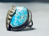 Rare Mine Vintage Native American Navajo Gilbert Turquoise Sterling Silver Ring-Nativo Arts