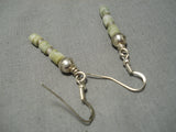 Wonderful Vintage Navajo Serpentine Sterling Silver Native American Earrings-Nativo Arts