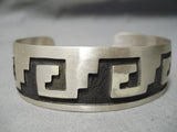 Incredible Vintage Native American Navajo Hopi Native American Navajo Sterling Silver Water Wave Bracelet Old-Nativo Arts