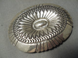 Important Vintage Navajo Oscar Alexius Sterling Silver Native American Buckle-Nativo Arts