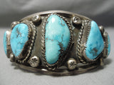 One Of The Best Vintage Native American Navajo Carico Lake Turquoise Sterling Silver Bracelet-Nativo Arts