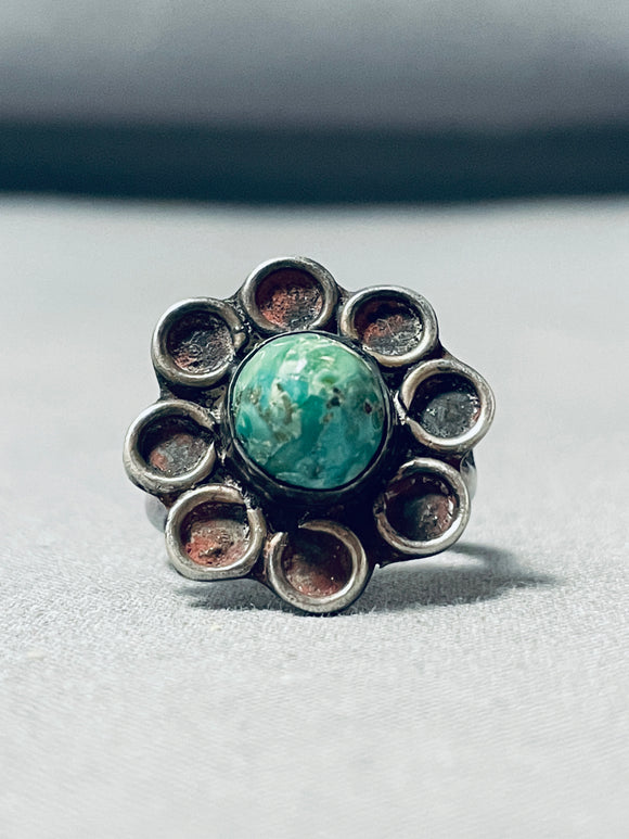 Very Old Vintage Native American Navajo Cerrillos Turquoise Sterling Silver Ring-Nativo Arts