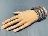 One Of The Best Native American Coral Snake Eyes Sterling Silver Bracelet-Nativo Arts