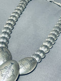 Incredible Vintage Native American Navajo Hand Tooled Sterling Silver Bead Necklace-Nativo Arts
