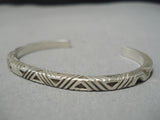 Rare Vintage Native American Navajo Jennifer Curtis Sterling Silver Narive American Bracelet-Nativo Arts
