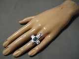 Exquisite Navajo Native American Turquoise Sterling Silver Ring-Nativo Arts