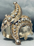 Incredible Southwest Taxco Vintage Sterling Silver Hinged Bracelet Old-Nativo Arts