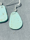 Authentic Native American Navajo Turquoise Sterling Silver Earrings-Nativo Arts
