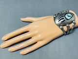 Huge Paw Vintage Native American Navajo Turquoise Sterling Silver Bracelet-Nativo Arts