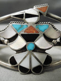 Museum Vintge Zuni Native American Navajo Turquoise Coral Sterling Silver Bird Bracelet-Nativo Arts