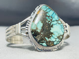 Electrifying Native American Navajo Spiderweb Turquoise Sterling Silver Signed Bracelet-Nativo Arts