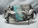 Noteworthy Double Gecko Turquoise Sterling Silver Cuff Bracelet-Nativo Arts