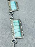 One Of The Best Vintage Native American Zuni Turquoise Sterling Silver Channel Necklace-Nativo Arts