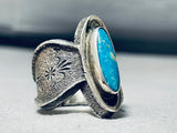 Sturdy Vintage Native American Navajo Turquoise Sterling Silver Ring-Nativo Arts