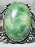 The Best Vintage Native American Navajo Jade Sterling Silver Huge Bracelet-Nativo Arts