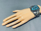 Seafoam Turquoise Vintage Native American Navajo Sterling Silver Bracelet-Nativo Arts
