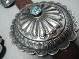 Extremely Rare Turquoise Vintage Native American Navajo Sterling Silver Concho Belt-Nativo Arts