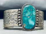 Particularly Rare Vintage Native American Navajo Damale Turquoise Sterling Silver Bracelet-Nativo Arts
