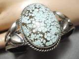 One Of The Best Vintage Native American Navajo #8 Turquoise Sterling Silver Bracelet Old-Nativo Arts