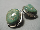 Chunky Vintage Native American Navajo Royston Turquoise Sterling Silver Earrings Old-Nativo Arts