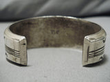 Important Vintage Native American Navajo Kee Joe Benally Turquoise Sterling Silver Bracelet Old-Nativo Arts