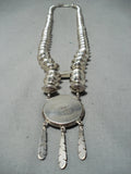Important Vintage Native American Navajo Ernest Benally Turquoise Sterling Silver Necklace-Nativo Arts