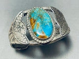 Important Vintage Native American Navajo Blue Royston Turquoise Sterling Silver Bracelet-Nativo Arts