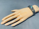 Early Vintage Native American Navajo Wired Sterling Silver Turquoise Bracelet Old-Nativo Arts