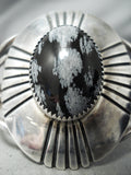 Rare Vintage Native American Navajo Agate Sterling Silver Bursting Bracelet Old-Nativo Arts