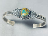 Noteworthy Native American Navajo Royston Turquoise Sterling Silver Bracelet-Nativo Arts