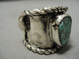 One Of The Earliest Adjustable Vintage Native American Navajo Turquoise Sterling Silver Ring-Nativo Arts