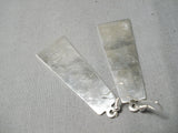 Important Vintage Native American Navajo Dan Jackson Sterling Silver Geometric Earrings-Nativo Arts
